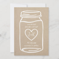 Imitats Kraft Papier rustikale Mason Glas Save the