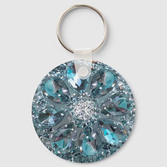 Imitats Kristall Jewel Bling Glitzy Schlüsselanhänger (Vorderseite)