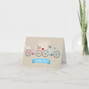 Imitats Leinen Bicycles Hochzeit Vielen Dank Dankeskarte