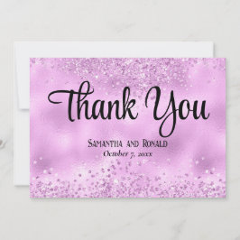 Imitats Lilac Glitzer and Foil Wedding Dankeschön  Dankeskarte