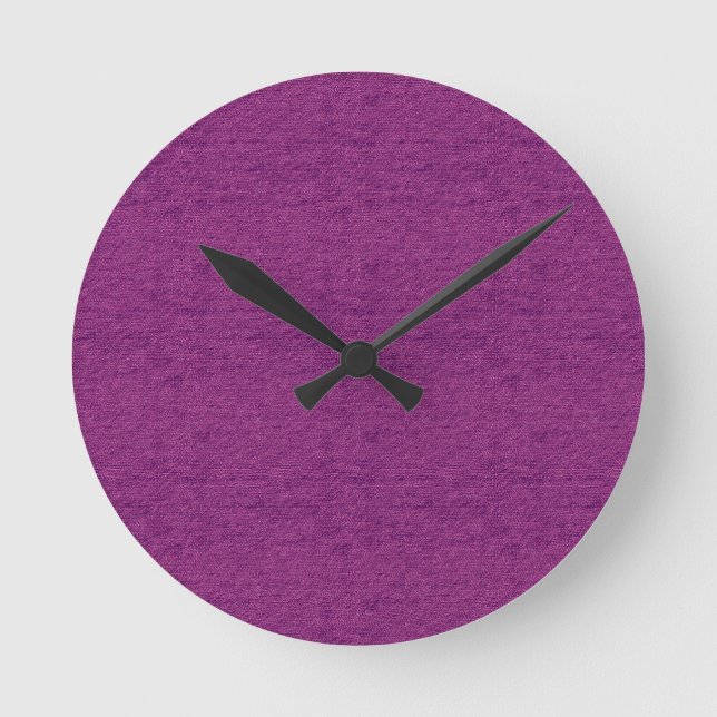 Imitats Magenta Denim Clock Runde Wanduhr (Vorderseite)