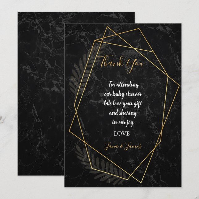 Imitats Marble Geometric Vielen Dank Einladung (Vorne/Hinten)