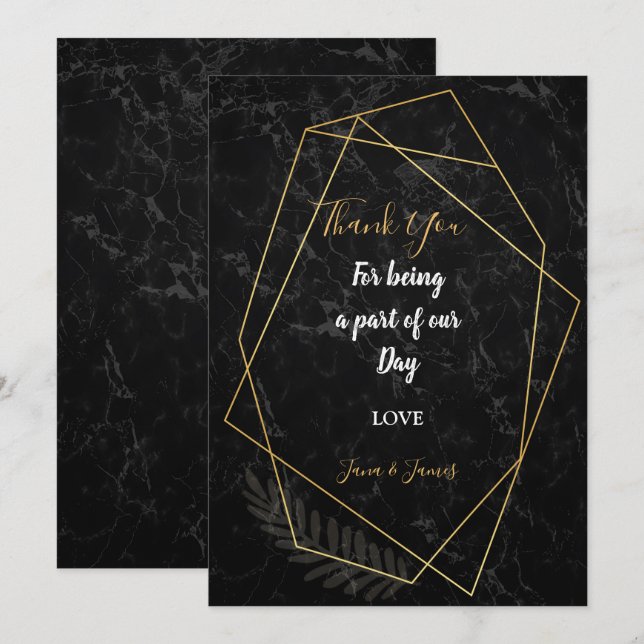 Imitats Marble Geometric Vielen Dank Einladung (Vorne/Hinten)