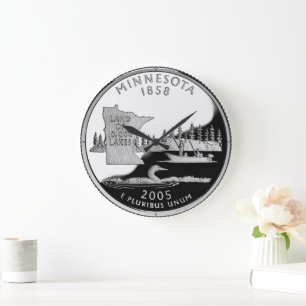 Imitats Minnesota Staat Quarter Reverse Side Große Wanduhr