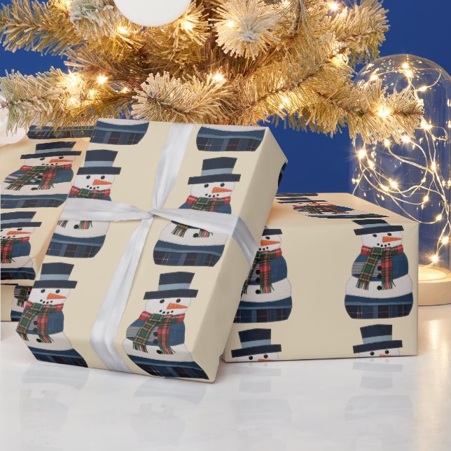 Imitats Patchwork Snowman Holiday Xmas Geschenkpapier (Feiertage)