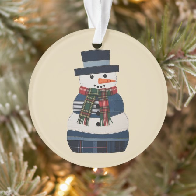 Imitats Patchwork Snowman Holiday Xmas Ornament (Baum)