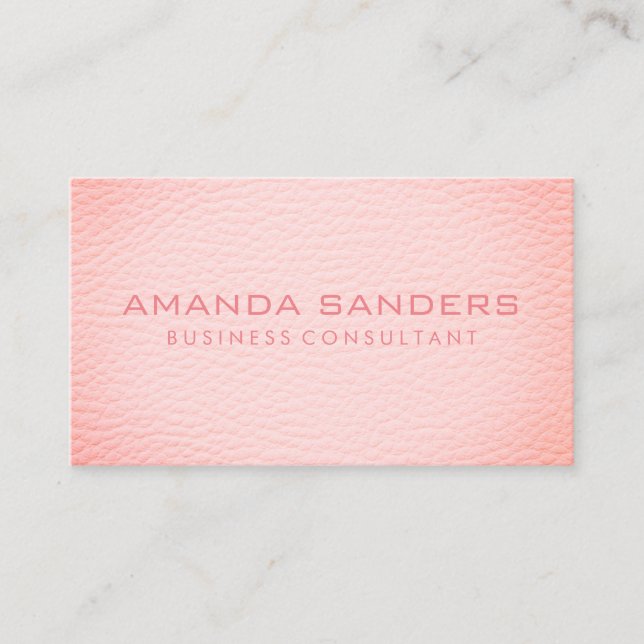 Imitats Pink Leather Business Card Visitenkarte (Vorderseite)