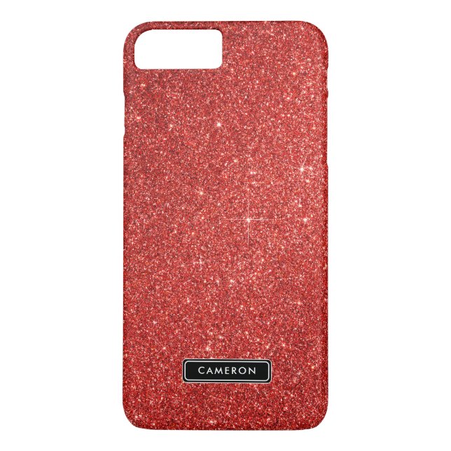 Imitats Red Glitzer Luxury Custom iPhone 8 Plus Fa Case-Mate iPhone Hülle (Rückseite)