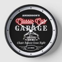 Imitats Red Neon Classic Garage Auto und Name