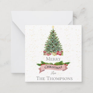 Imitats Rosa Glitzer Banner   Frohe Weihnachten Mitteilungskarte