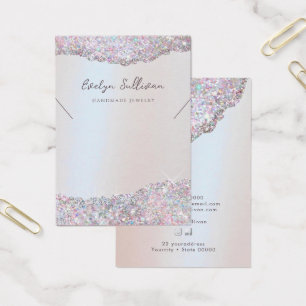 Imitats rosa Glitzer-Folie Halskette Display Karte