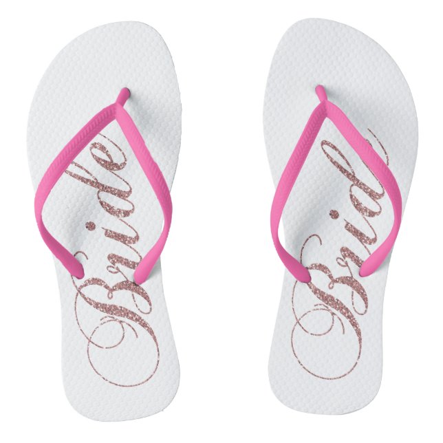 Imitats Rosa Glitzern Braut Flip Flops (Fußbett)