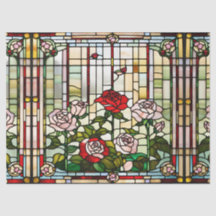 Imitats Rose Garden aus Glas für Decoupage Craf