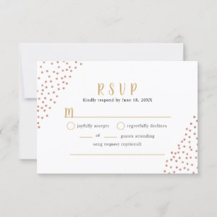 Imitats Rose Gold Confetti Hochzeitsbuffet UAWG RSVP Karte