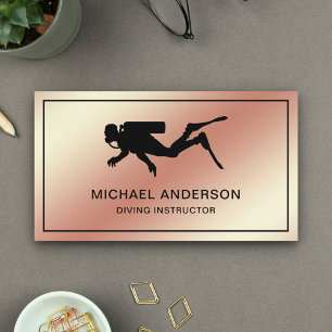 Imitats Rose Gold Foil Scuba Tauchlehrer Visitenkarte