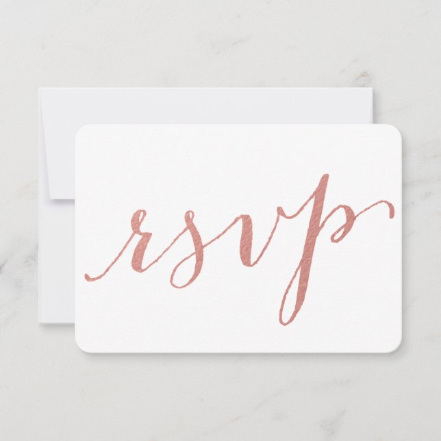Imitats Rose Gold Fossil Glamour | RSVP-Hochzeitka RSVP Karte (Vorderseite)
