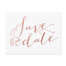 Imitats Rose Gold Fossil | Save the Date Postkarte
