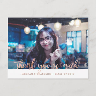 Imitats Rose Gold   Foto Abschluss Vielen Dank Postkarte