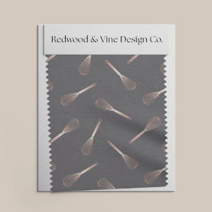 Imitats Rose Gold & Grau Küche Whisk Muster Stoff