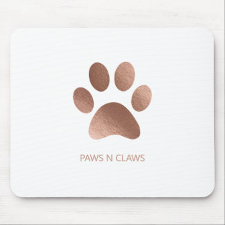 Imitats Rose Gold Paw Print auf Weiß Mousepad