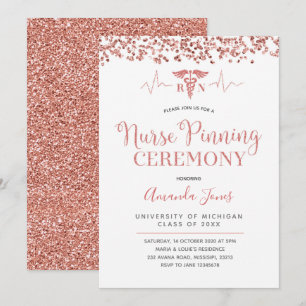 IMITATS ROSE GOLD RN Nurspinnzeremonie Einladung