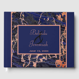 Imitats Rose Hochzeit in Gold und Marmor Gästebuch