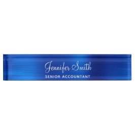Imitats Royal Blue Metallic Foil Namensplakette