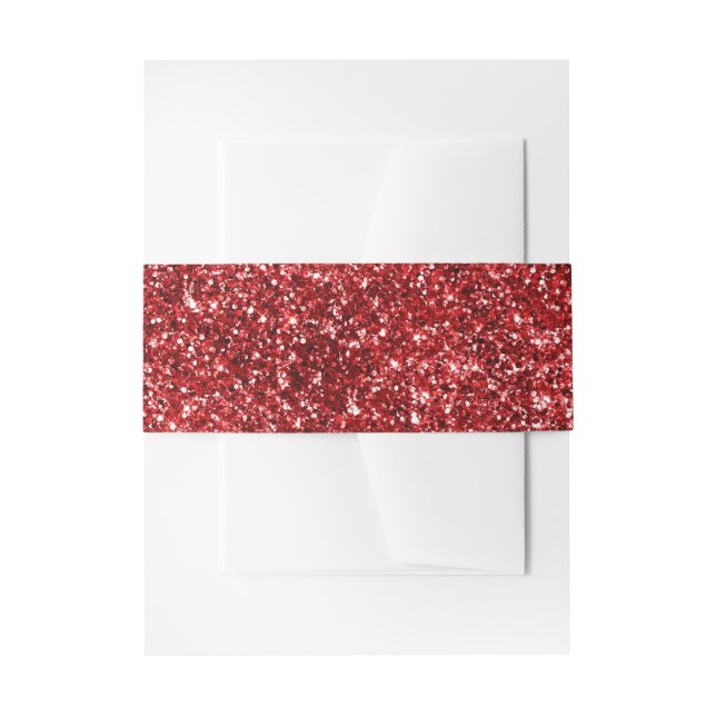 Imitats Ruby Red Glitzer Einladungsbanderole (Vorderseite Beispiel)