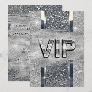 Imitats Shiny Silver Metallic VIP-Party Einladung
