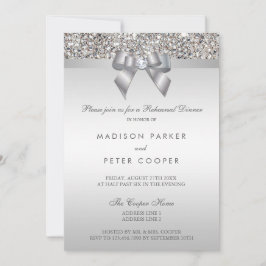 Imitats Silver Sequins Bow Probe Dinner Einladung