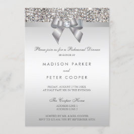 Imitats Silver Sequins Bow Probe Dinner Einladung