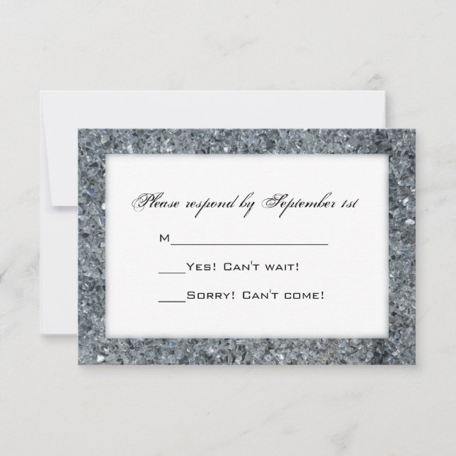 Imitats Sparkle Wedding RSVP Card Karte (Vorderseite)