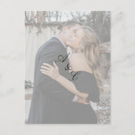 Imitats Vellum Elegantes Script Foto Save the Date Einladungspostkarte