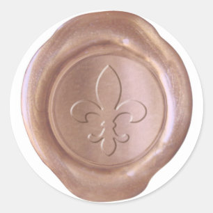 Imitats Wachs Siegel - Rose Gold - Lilie Runder Aufkleber