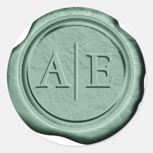Imitats Wax Wedding Initials Lt Hunter G ID947 Runder Aufkleber