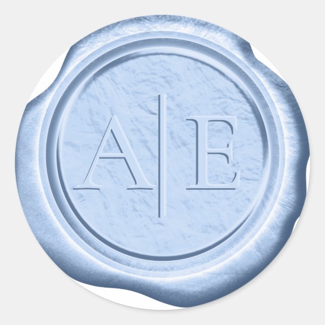 Imitats Wax Wedding Initials Windsor Blu ID956 Runder Aufkleber (Vorderseite)