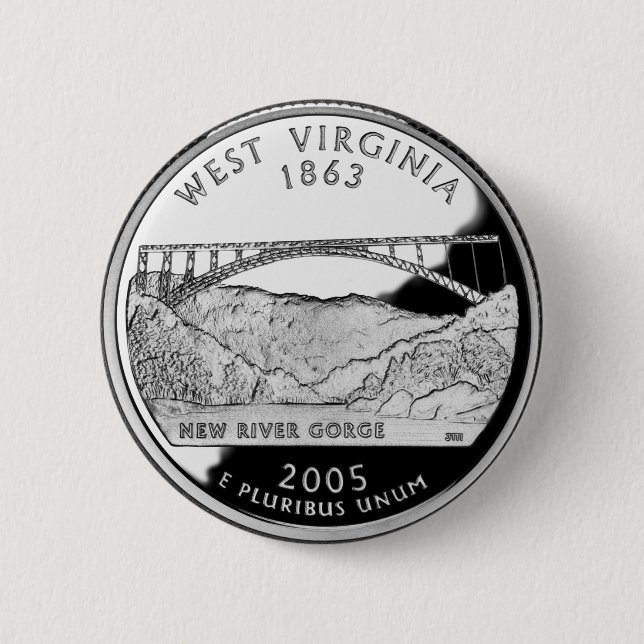 Imitats West Virginia Staat Quarter Button (Vorderseite)