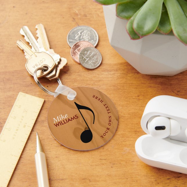 Imitats Wood Music Symbol Schlüsselanhänger mit Na (Schreibtisch)