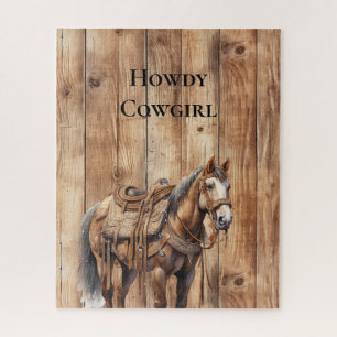 Imitats Wood Western Cowboy Cowgirl Horse