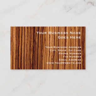 ImitatZebrawoodwoodgrain-Führungskraft Visitenkarte