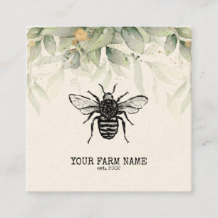 Imker Apiarian Bienenfarm Honigbienen Honigwabe Bu Quadratische Visitenkarte