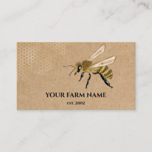 Imker Apiarian Bienenfarm Honigbienen Waben Quadra Visitenkarte