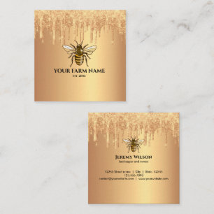 Imker Apiarist Bee Farm Honeybies Honeycomb Quadratische Visitenkarte