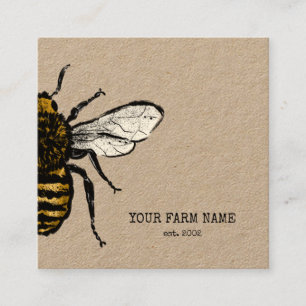 Imker Apiarist Bee Farm Honeybies Honeycomb Quadratische Visitenkarte