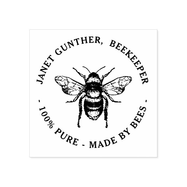 Imker-Apiary-Briefmarke mit Honeybee Gummistempel (Prägung)