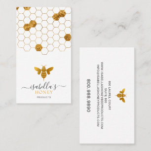 Imker Bienenstock Honigbiene Faux Goldfolie Visitenkarte