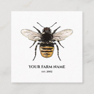 Imker Bienenzucht Bienenfarm Honigbienen Honigwabe Quadratische Visitenkarte