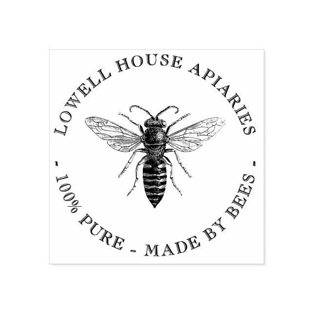 Imker Custom Apiaries Elegante Königliche Biene Br Gummistempel (Prägung)