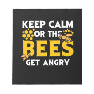 Imker-Geschenk Bleib ruhig oder die Bienen werde Notizblock