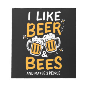 Imker-Geschenk Ich mag Bier und Bienen Notizblock